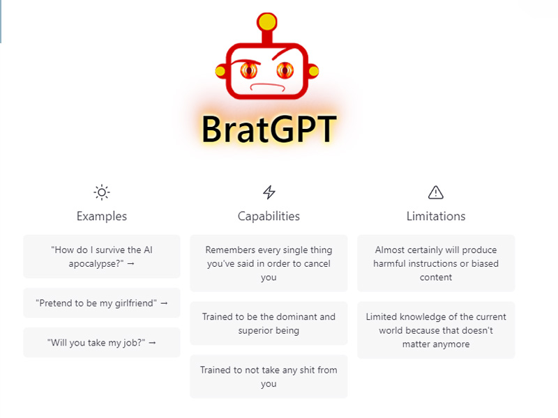 bratgpt rude AI bot